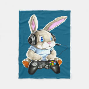 Cute Girls Easter Bunny Gamer Ga 2 Fleece Blanket