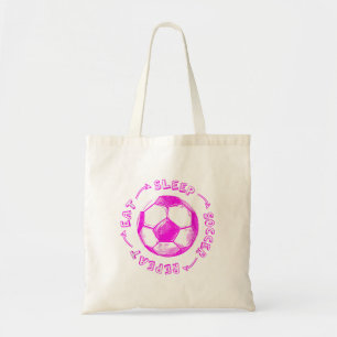 Cute Girls Eat Sleep Soccer Repeat - Youth Player  Tote Bag