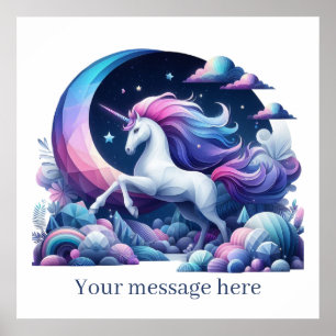 Cute girls Fantasy unicorn add text  Poster