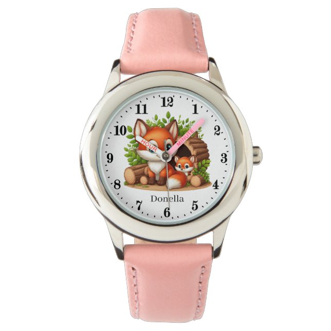 Cute girls fox lovers add name  watch (Front)
