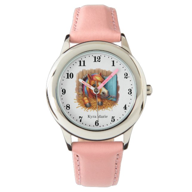 Cute girls horse lovers add name watch (Front)