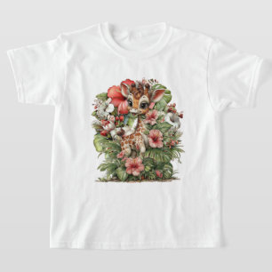 Cute girls jungle lovers giraffe  T-Shirt