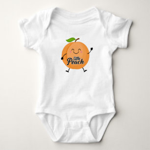 cute girls little peach word art baby bodysuit