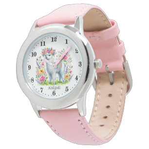 Cute girls llama lovers customizable  watch