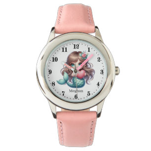 Cute girls mermaid add name  watch