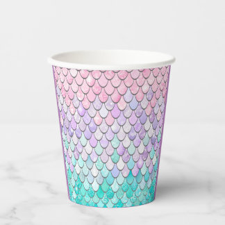 Cute Girls Mermaid Birthday Paper Cups