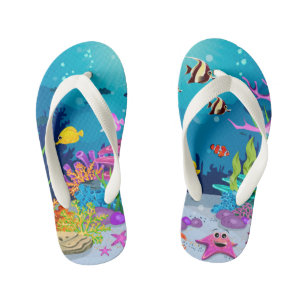 Cute girls ocean fish kid's flip flops