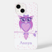 Cute girls owl purple, pink & white