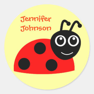 Cute Girls Personalized Cartoon Ladybug Sticker