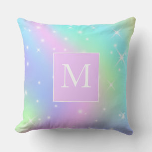Cute Girls Personalized Monogram Initial Throw Pillow