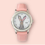 Cute Girls Pink Bunny Rabbit Animal Kids Floral Watch<br><div class="desc">Cute,  girls,  floral,  bunny rabbit,  woodland animal watercolor watch. Girly,  Perfect for kids. Personalize it with your child's name.</div>