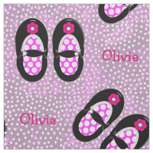 Cute Girls Polka Dot Shoes Theme Personalized Fabric