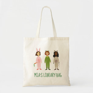 Cute girls pyjama friends theme tote bag