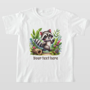 Cute girls raccoon lover customizable T-Shirt