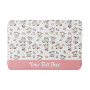 Cute Girls Reading Books Gift Ideas Bath Mat