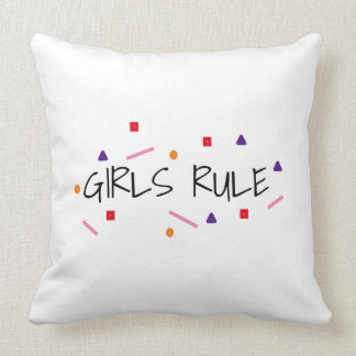 Cute Girls Rule Funny Geometric Pattern Throw Pillow