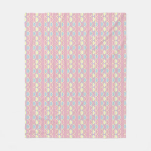 Cute Girls Scallop Stripe Fleece Blanket