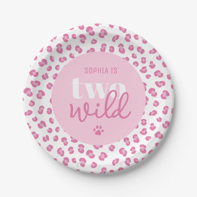 Cute Girl's second birthday party  Paper Plate (Front)