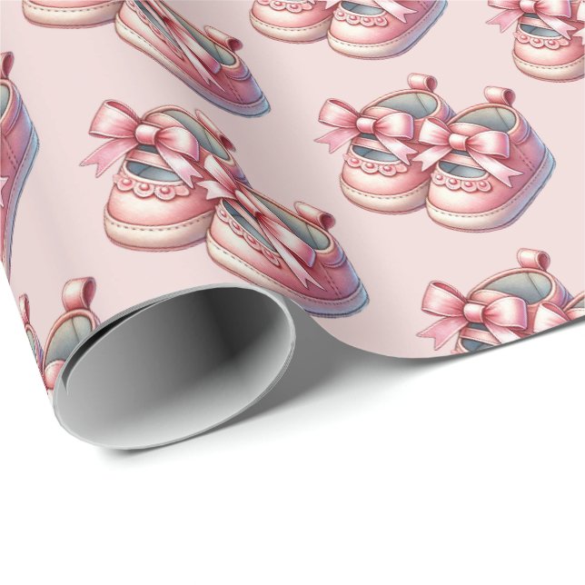 Cute girls shoes tiled pattern wrapping paper (Roll Corner)