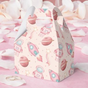 Cute Girls Space Birthday Pink Astronaut Favor Box
