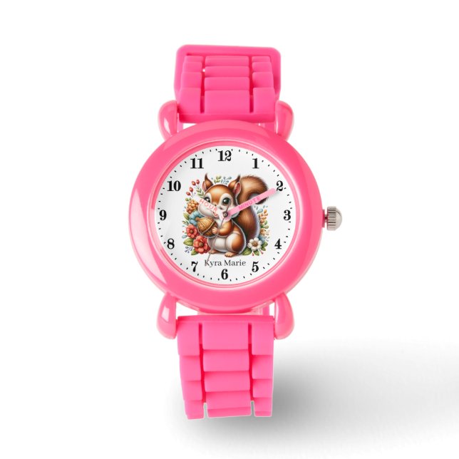 Cute girls squirrel lovers add name watch (Front)