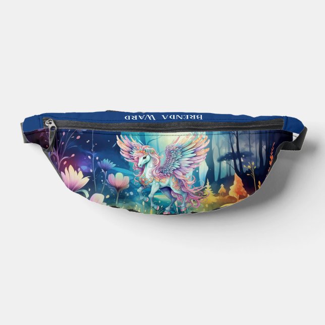 Cute girls unicorn add name  fanny pack (Lay Down)