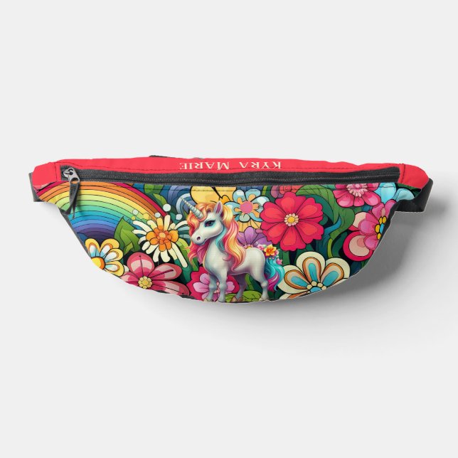 Cute girls unicorn add name  fanny pack (Lay Down)
