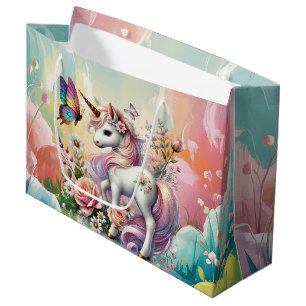 Cute girls unicorn lovers large gift bag