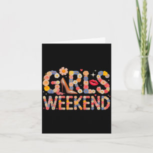 Cute girls weekend spring vacation road trip mom card