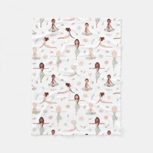 Cute Girls Zen Yoga Meditation Spiritual Namaste Fleece Blanket