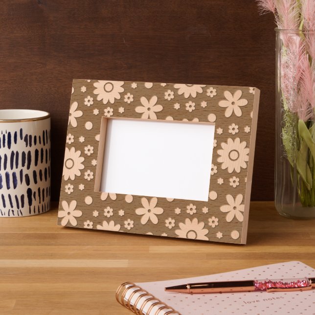  Cute Girly 70s Flower Power Nature Pretty Elegant Etched Frames (Left)