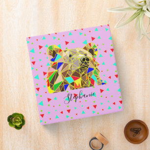 Cute Girly Bear Binder
