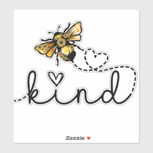 Cute Girly Bee Be Kind Cursive Hearts Script