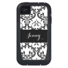 Cute Girly Black Damask Pattern