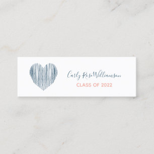 Cute Girly Boho Heart Graduation Name Calling Card
