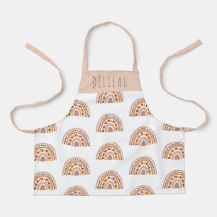 Cute Girly Boho Rainbow Pattern Personalized Apron