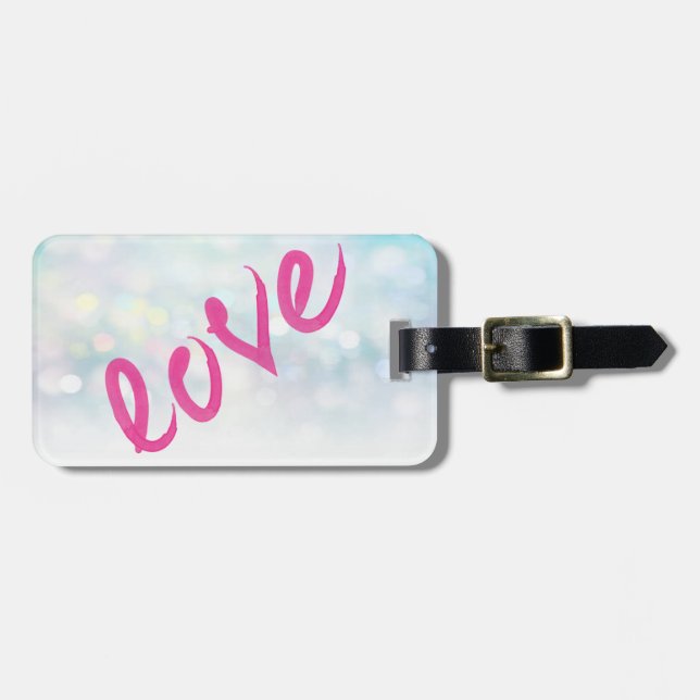 Cute Girly Bokeh,Love-Personalized Luggage Tag (Front Horizontal)