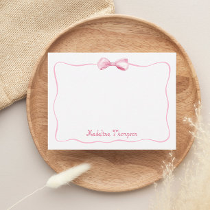 Cute Girly Bow Frame and Curly Script Card