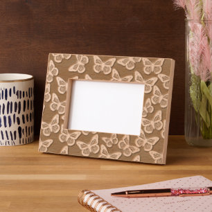       Cute Girly Butterflies Nature Pretty Elegant Etched Frames