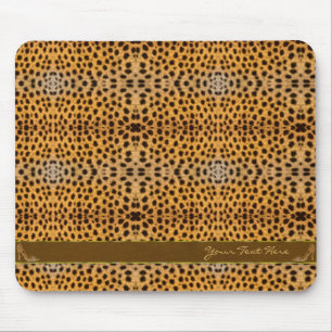 Cute Girly Cheetah Pattern Animal Print & Stiletto Mouse Pad