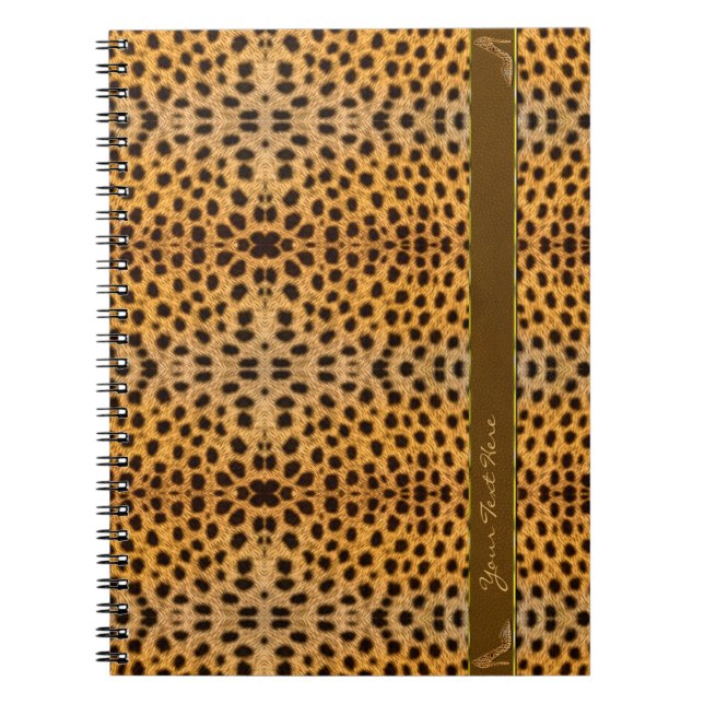 Cute Girly Cheetah Pattern Animal Print & Stiletto Notebook (Front)