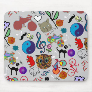 cute girly colour pattern mouse pad