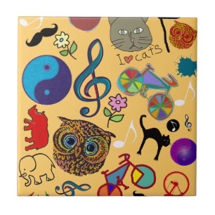 cute girly colour pattern tile