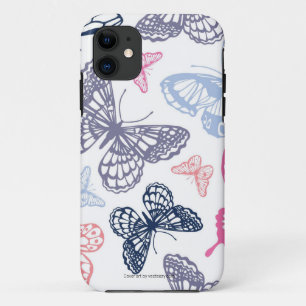 Cute Girly Colourful Butterfly illustration Patter iPhone 11 Case