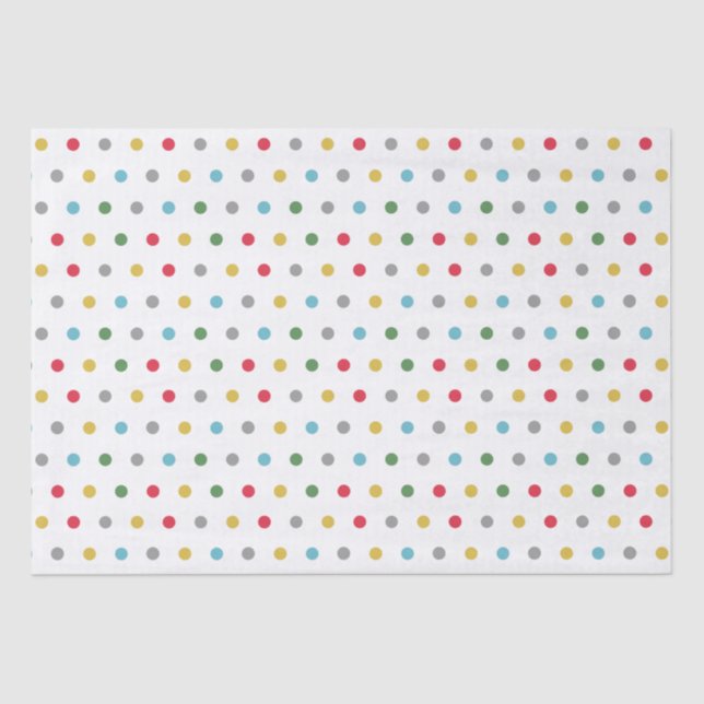 Cute girly colourful polka dots pattern  tissue paper (Front)