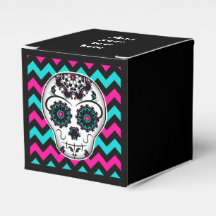 Cute girly day of the dead sugar skull favour favor box