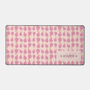 Cute Girly Feminine Pear Monogrammed Initial Gifts Desk Mat