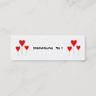 Cute Girly Floral Wedding Hearts/BusinessCardChic Mini Business Card