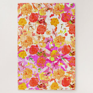 Cute girly flowers pattern jigsaw puzzle
