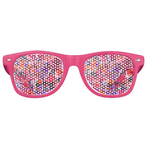 Cute girly flowers pattern retro sunglasses